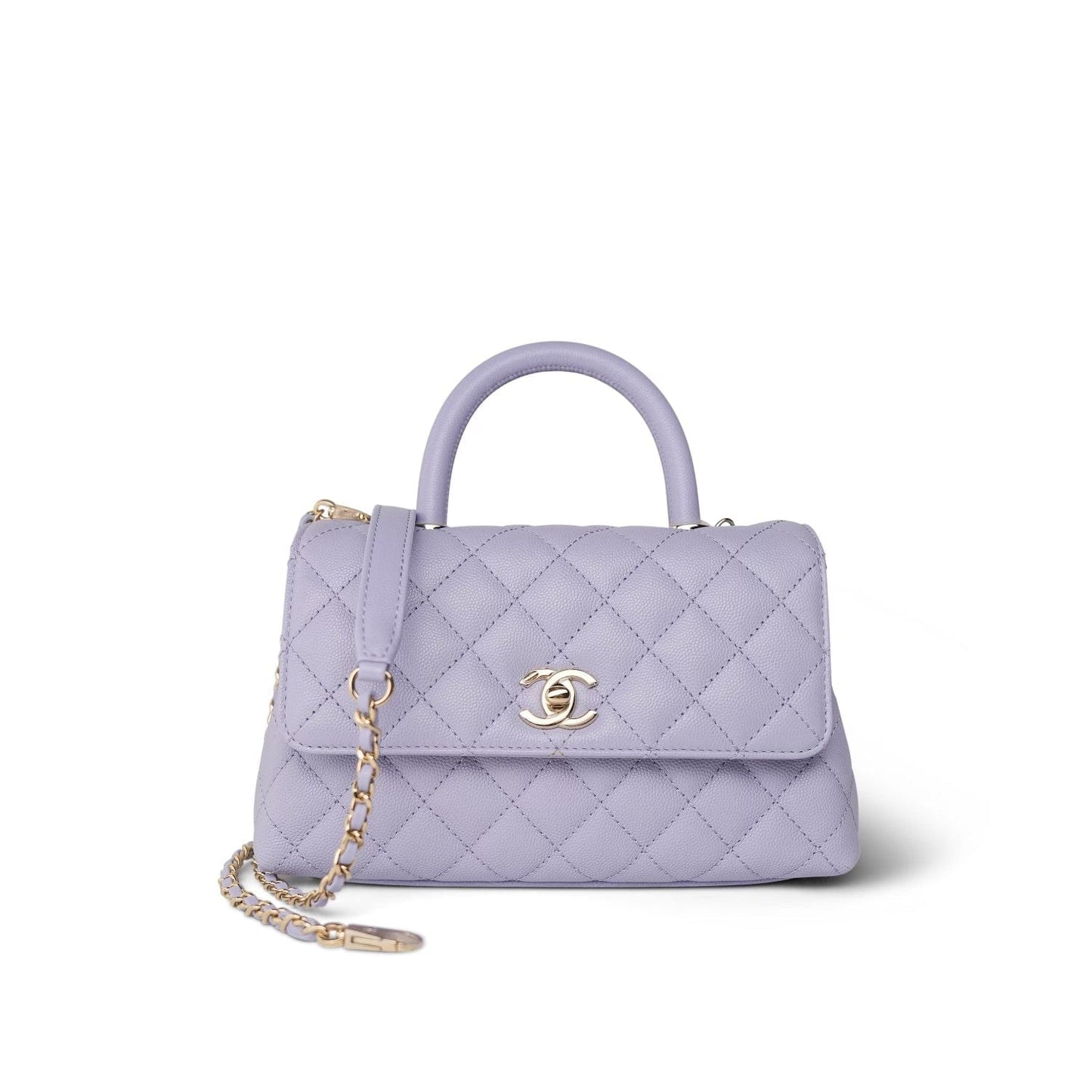 21K Lilac Caviar Quilted Small Coco Handle LGHW