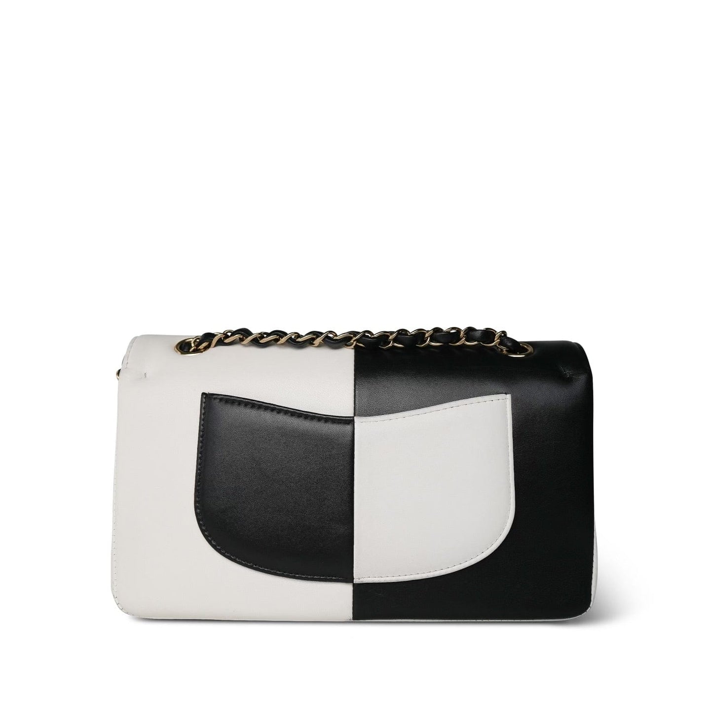 Black/White Lambskin Classic Flap Medium LGHW