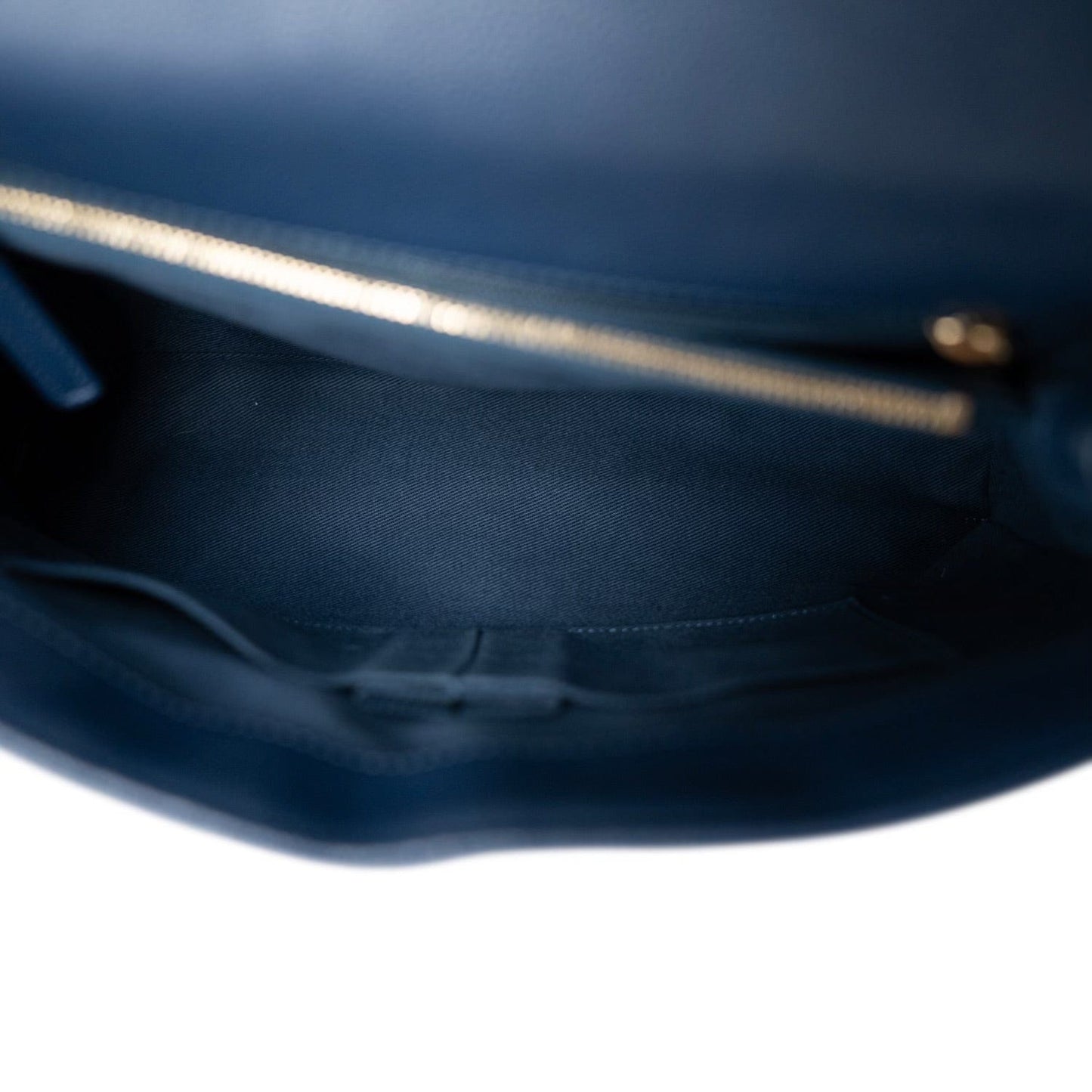 Navy Caviar Quilted Coco Handle Large Aged Gold Hardware