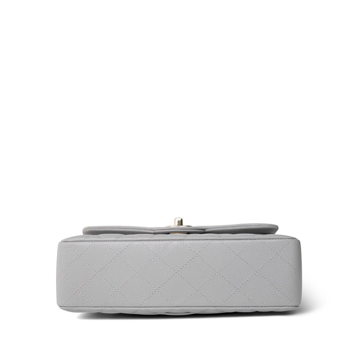 21A Grey Caviar Quilted Classic Flap Small Light Gold Hardware