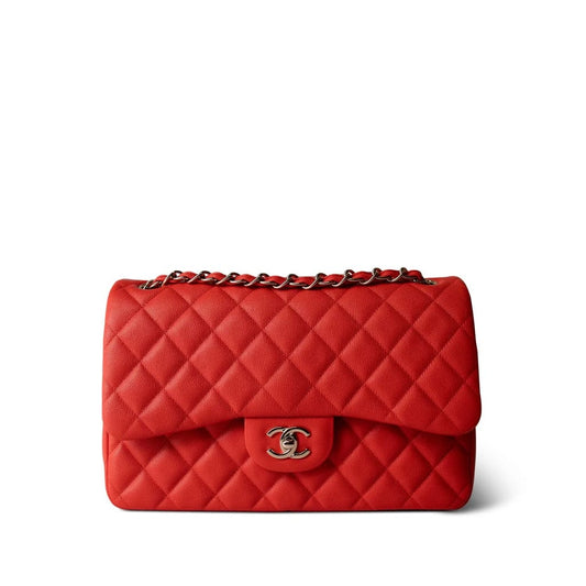 19C Red Caviar Quilted Classic Flap Jumbo LGHW