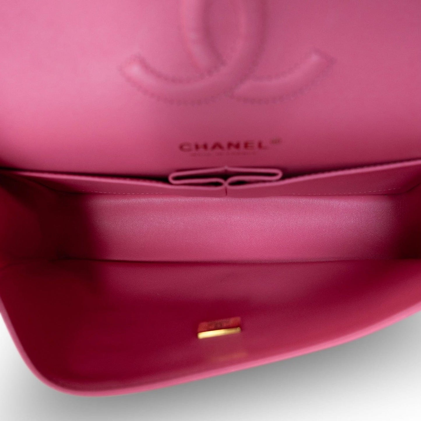 23S Pink Caviar Quilted Classic Flap Medium Light Gold Hardware