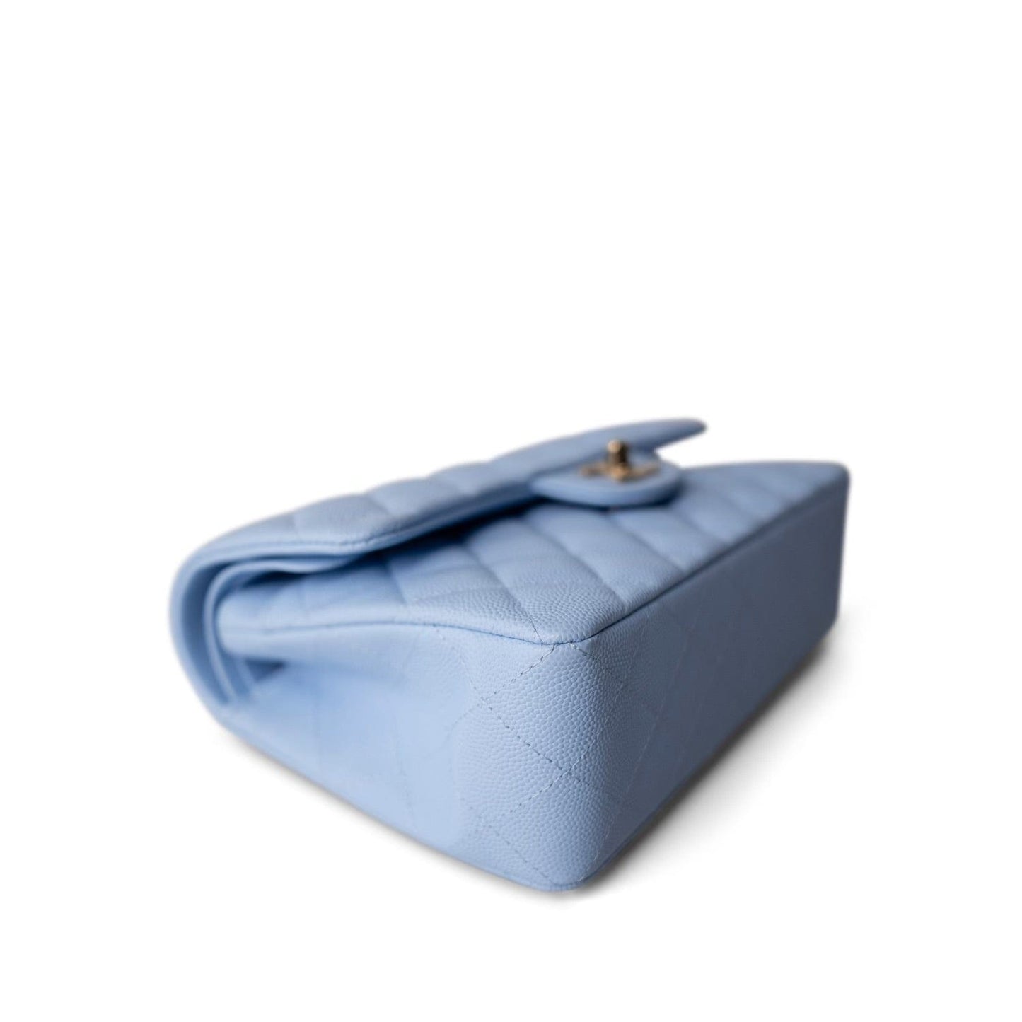 23P Light Blue Caviar Quilted Classic Flap Small Light Gold Hardware