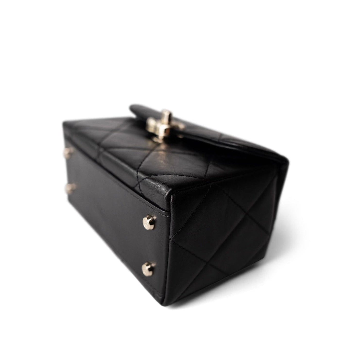 23k Black Shiny Mini Box Bag Vanity LGHW