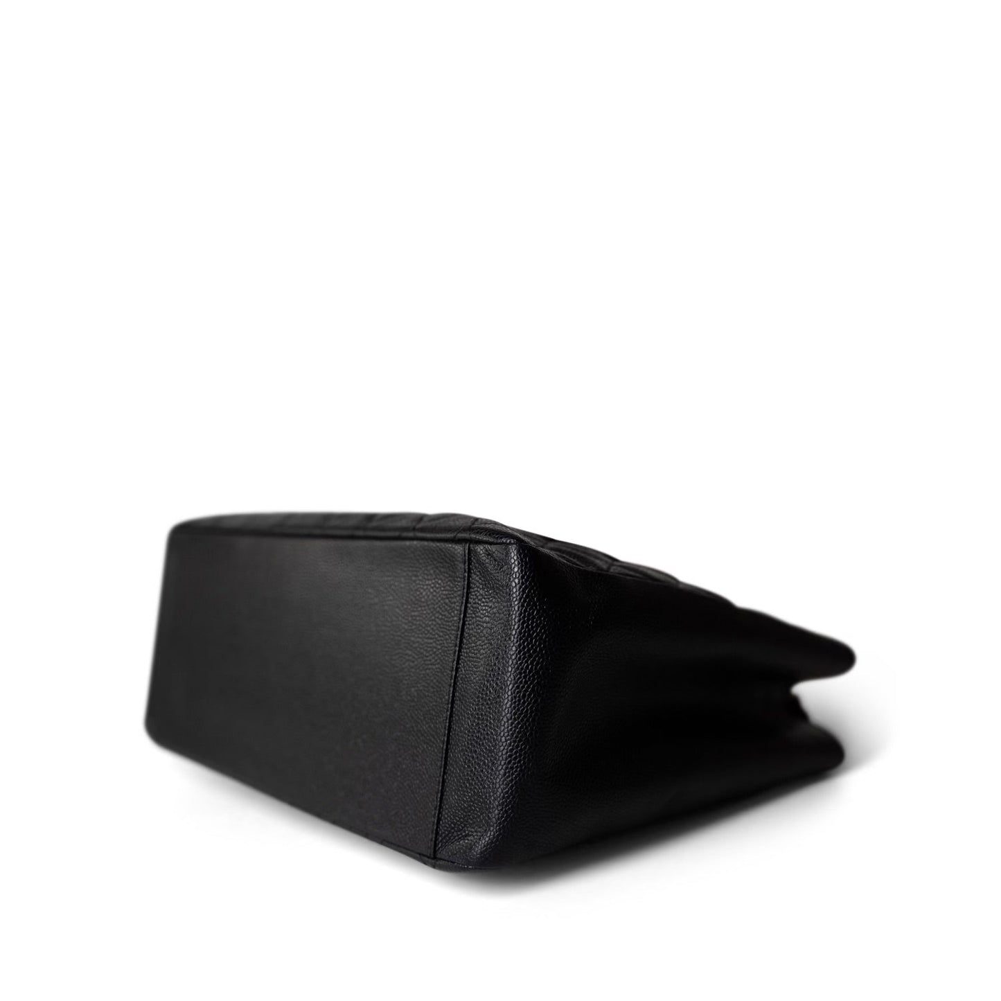 Black Caviar Quilted Grand Shopping Tote Gold Hardware