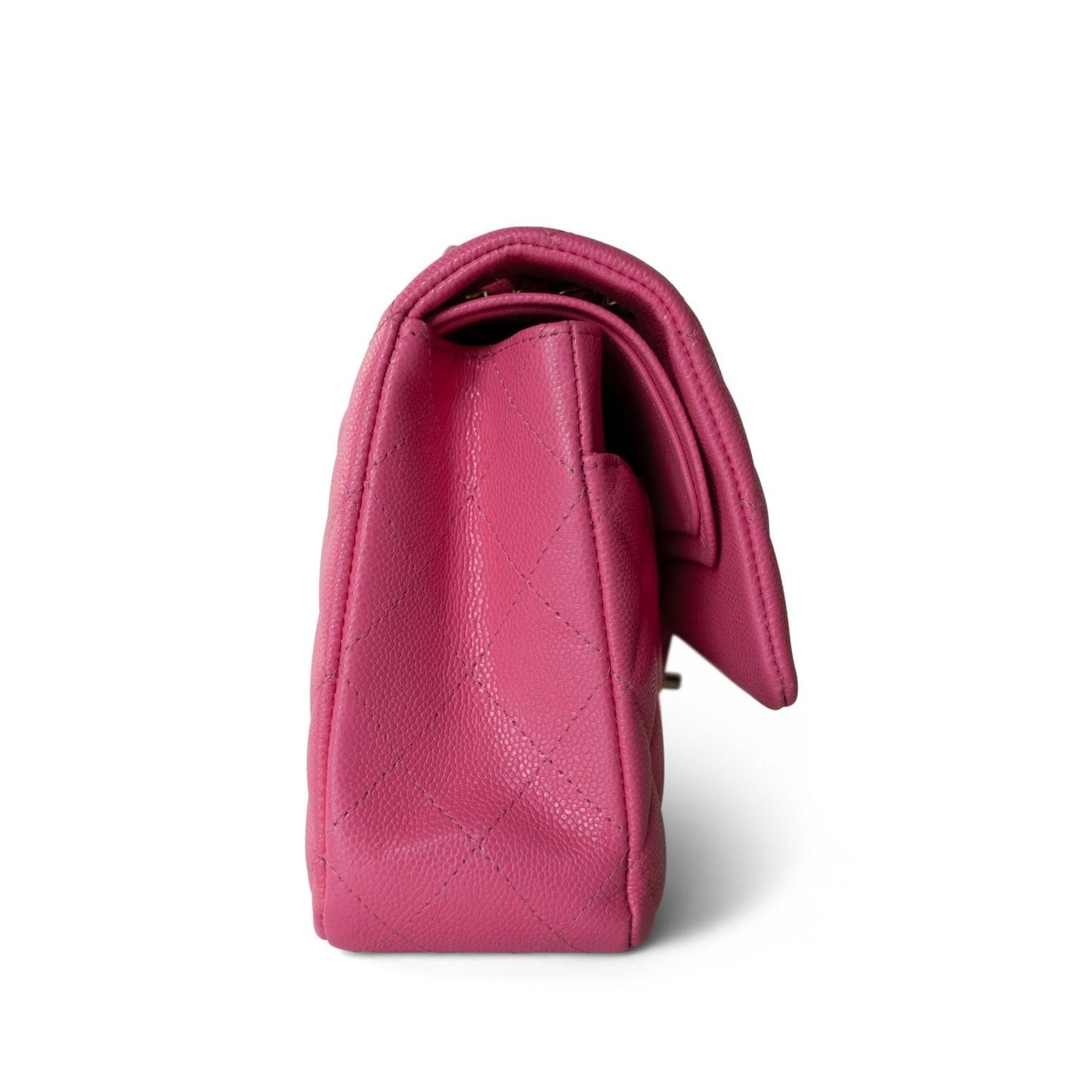 23S Pink Caviar Quilted Classic Flap Medium Light Gold Hardware