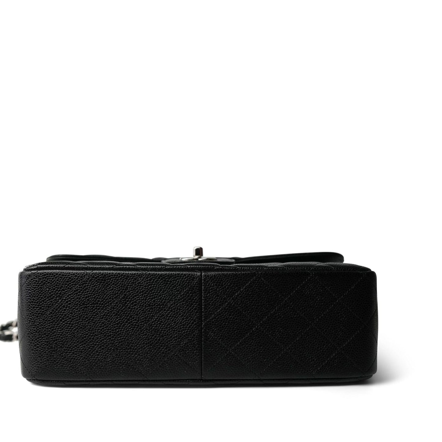 Black Caviar Quilted Jumbo Classic Flap Silver Hardware