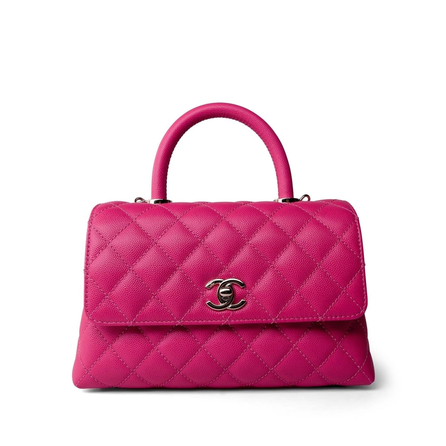 Pink Caviar Quilted Coco Handle Small Light Gold Hardware