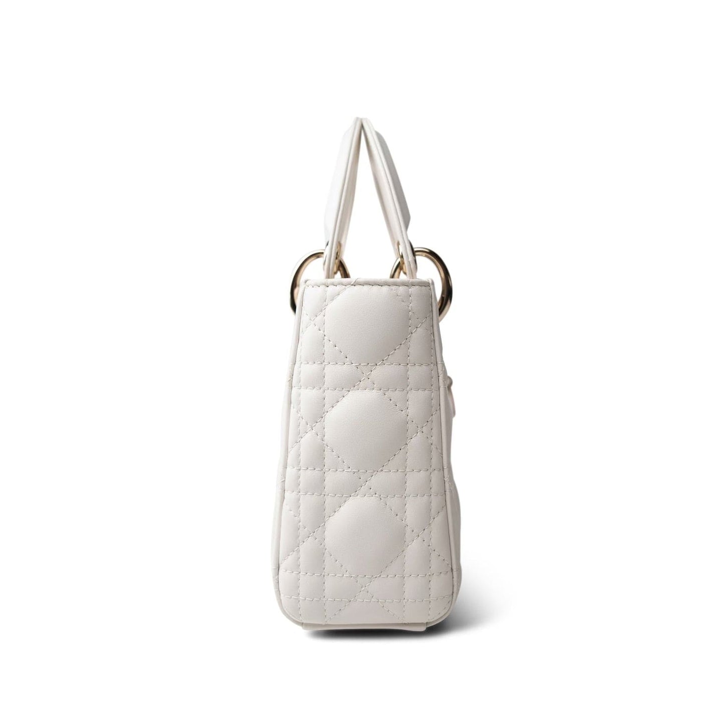 Mini Lady Dior White Lambskin Cannage