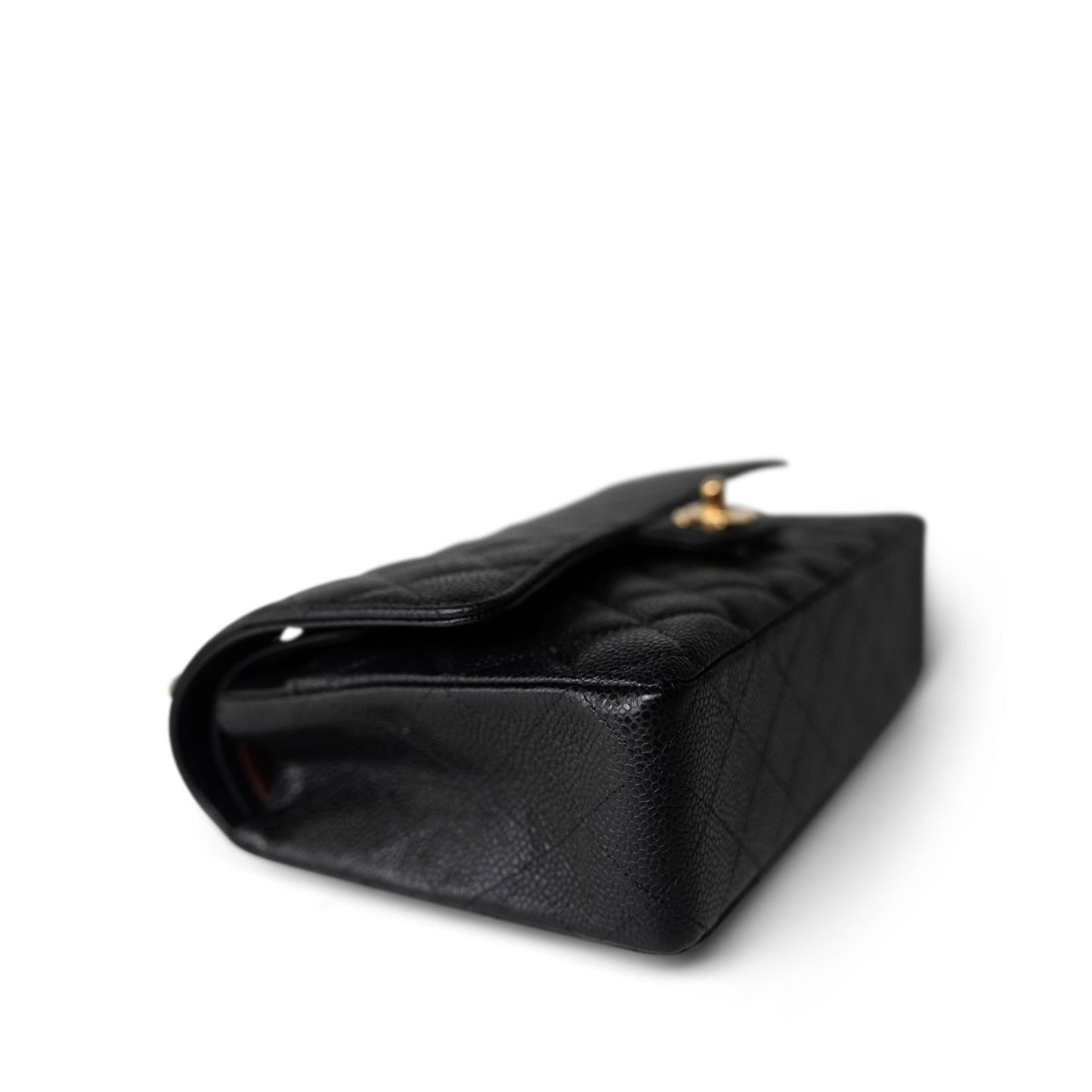 Black Caviar Quilted Classic Flap Medium Gold Hardware