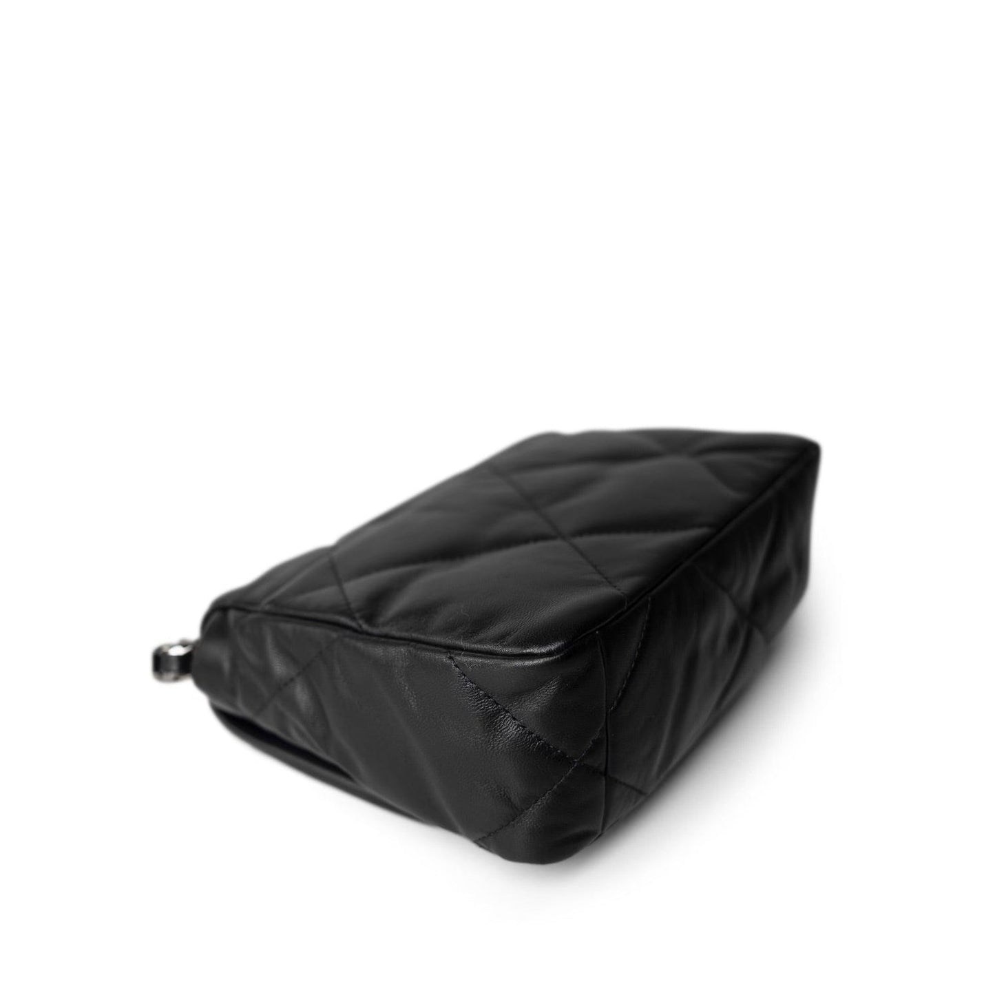 Black Goatskin Quilted 19 Flap Small MHW