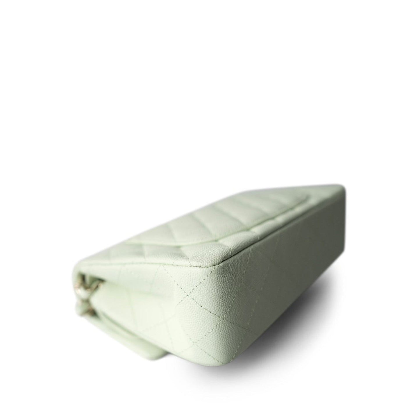 22C Light Green Caviar Quilted Classic Flap Small LGHW