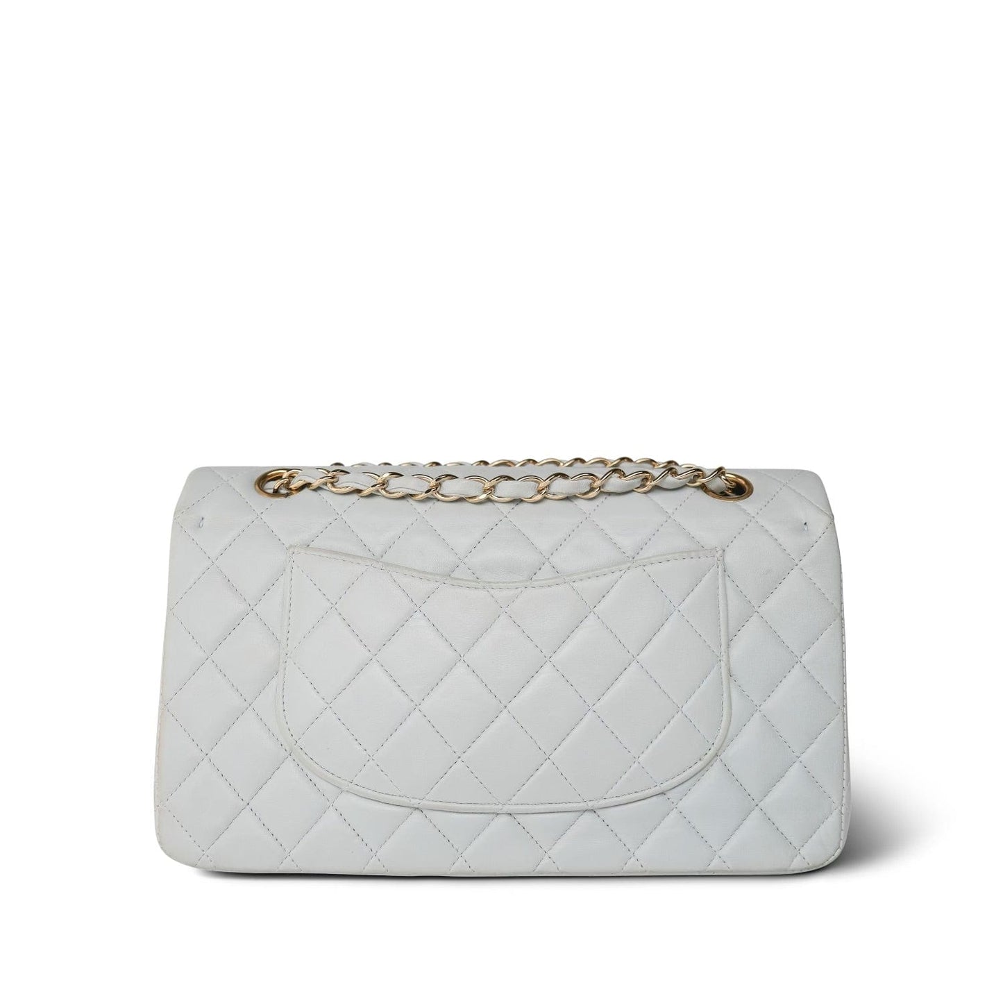 Vintage Light Blue Lambskin Quilted Medium Classic Flap Gold Hardware