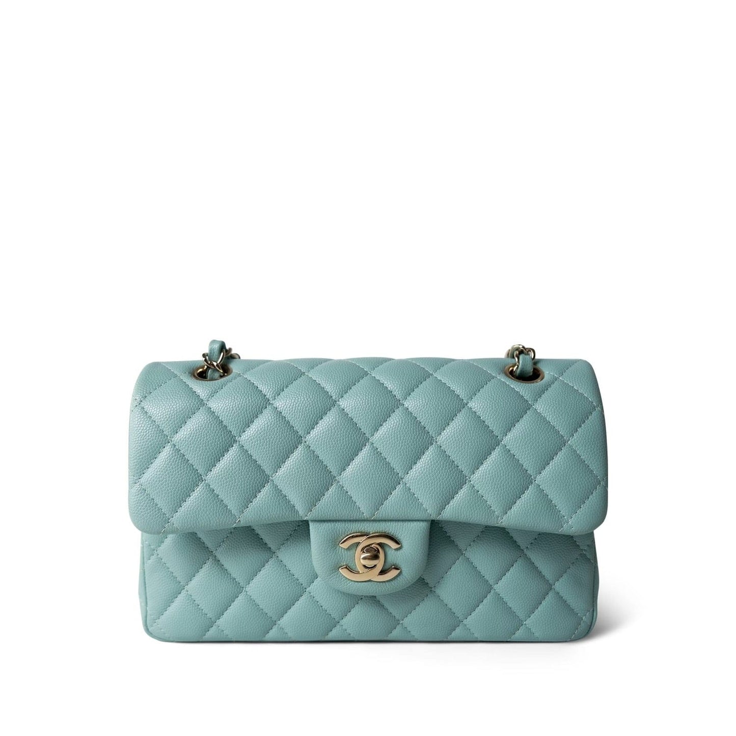 20C Tiffany Blue Small Classic Flap Light Gold Hardware