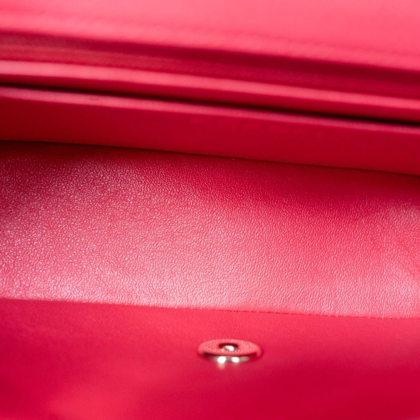 16C Red Lambskin Quilted Mini Rectangular Flap LGHW