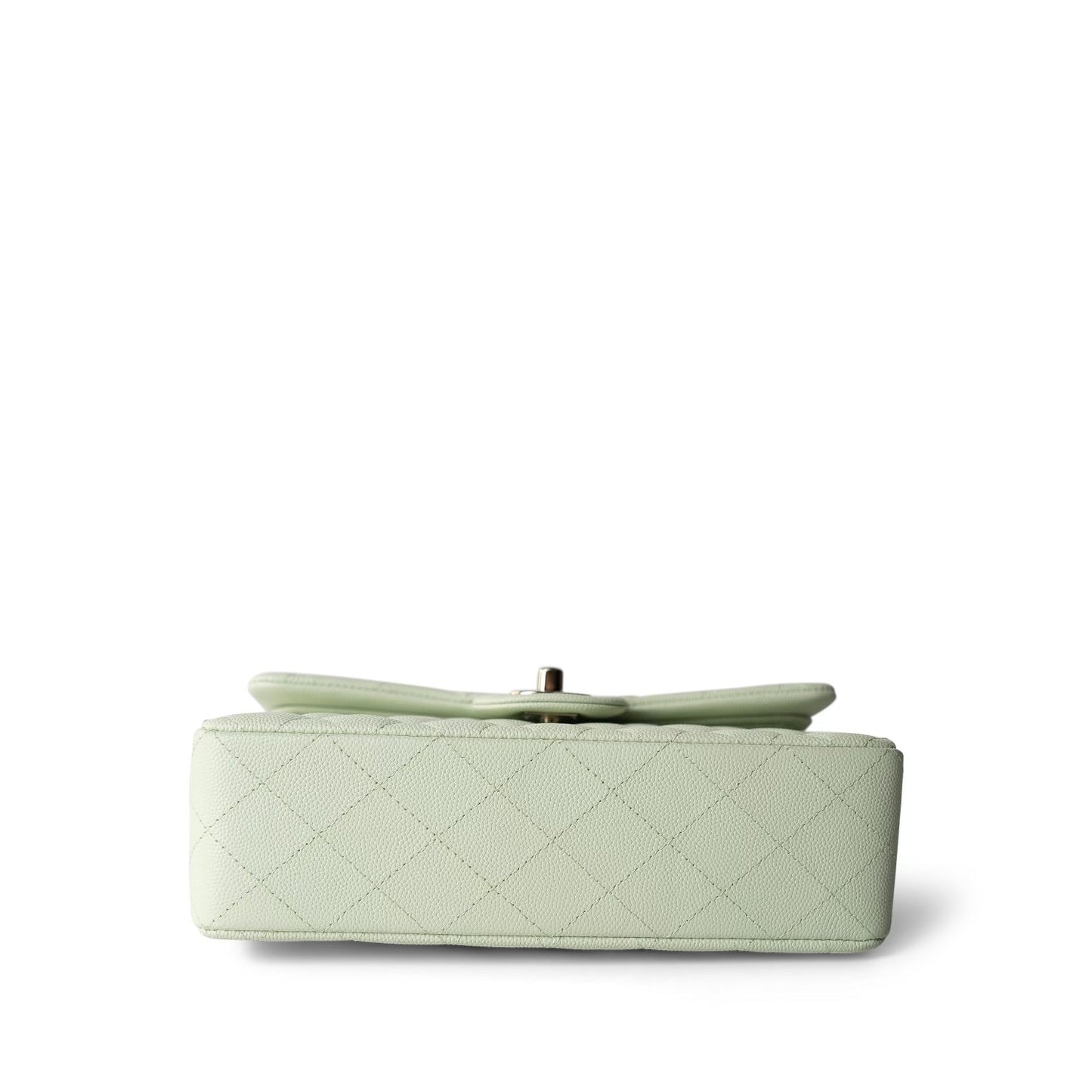22C Light Green Caviar Quilted Classic Flap Small LGHW