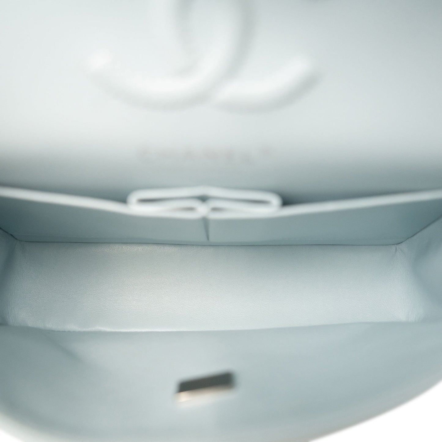 Light Blue Caviar Quilted Classic Flap Small Silver Hardware