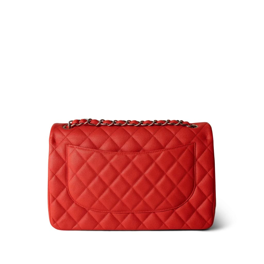 19C Red Caviar Quilted Classic Flap Jumbo LGHW