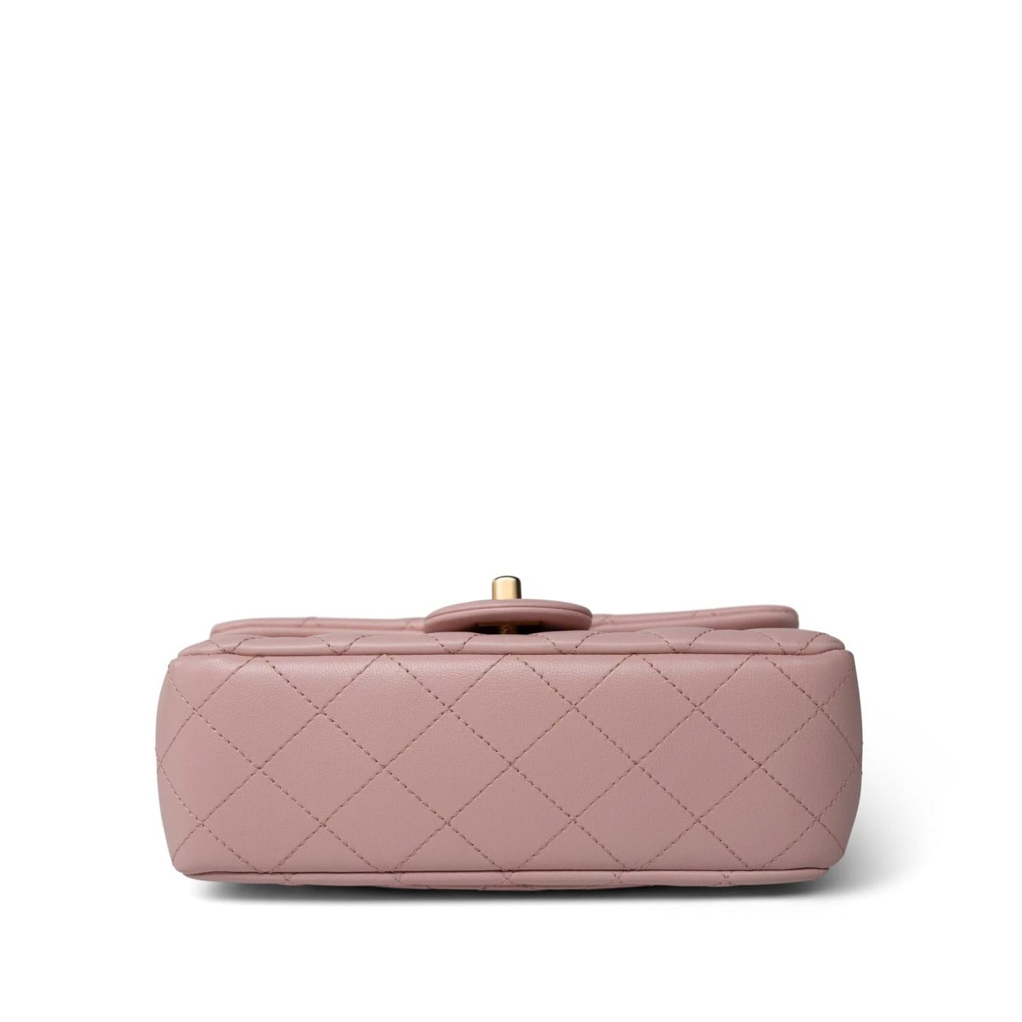 Light Pink Lambskin Quilted Sweet Camelia Single Flap Aged GHW