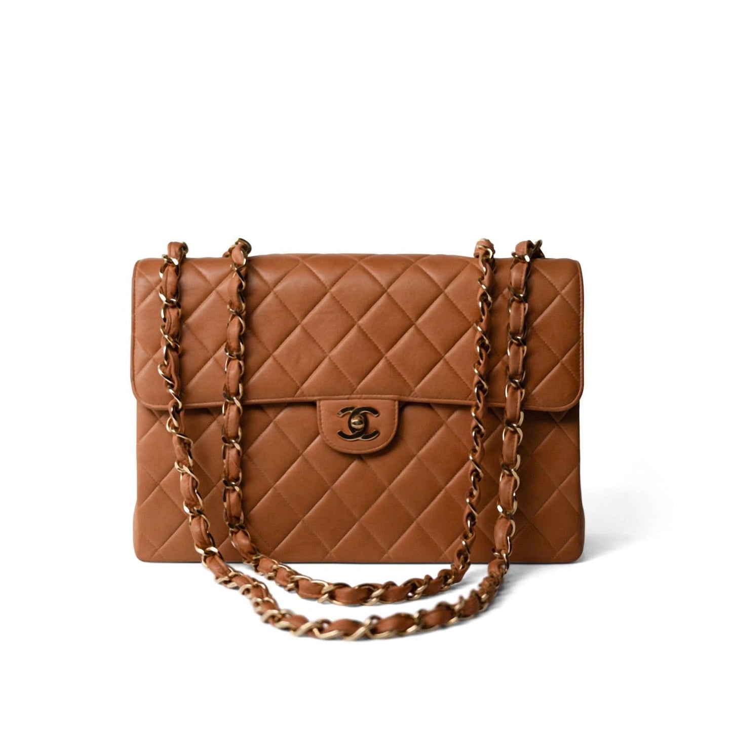 Vintage Caramel Jumbo Single Flap Bag GHW