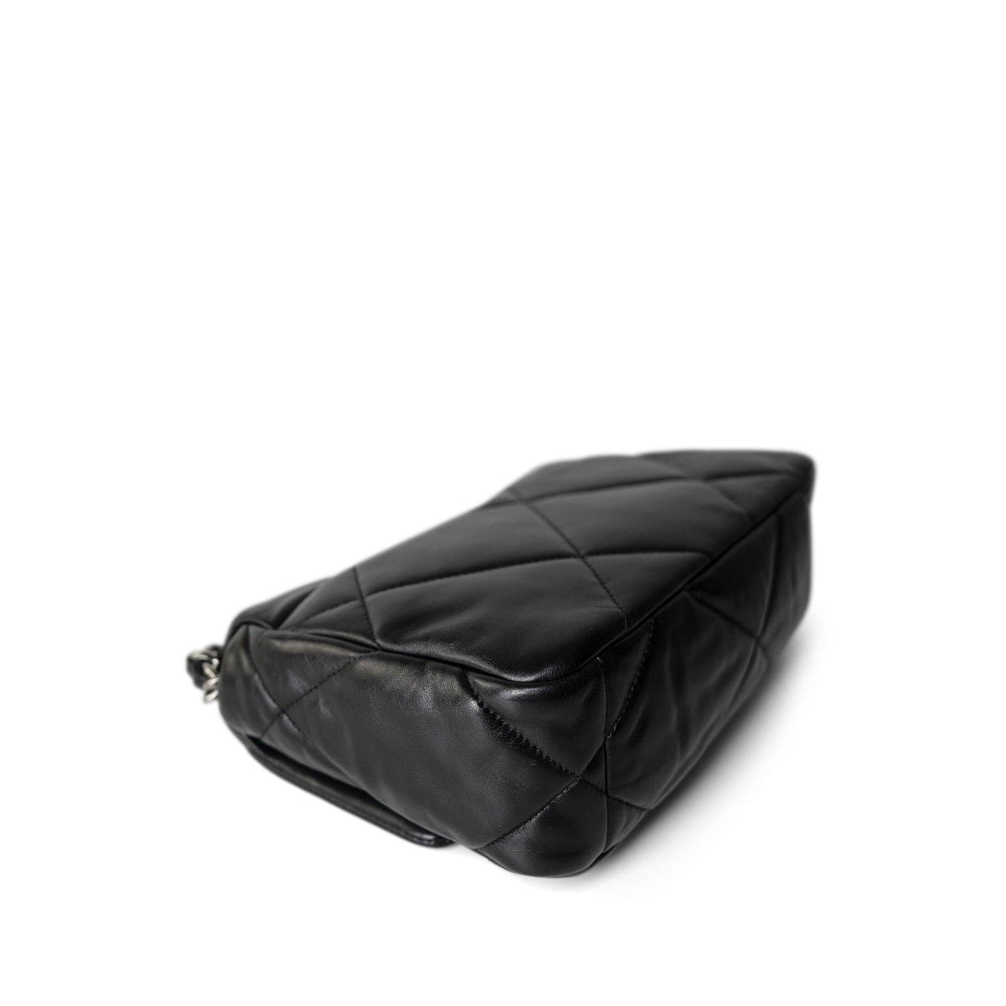 23S Black Lambskin Quilted 19 Flap Small Mixed Hardware