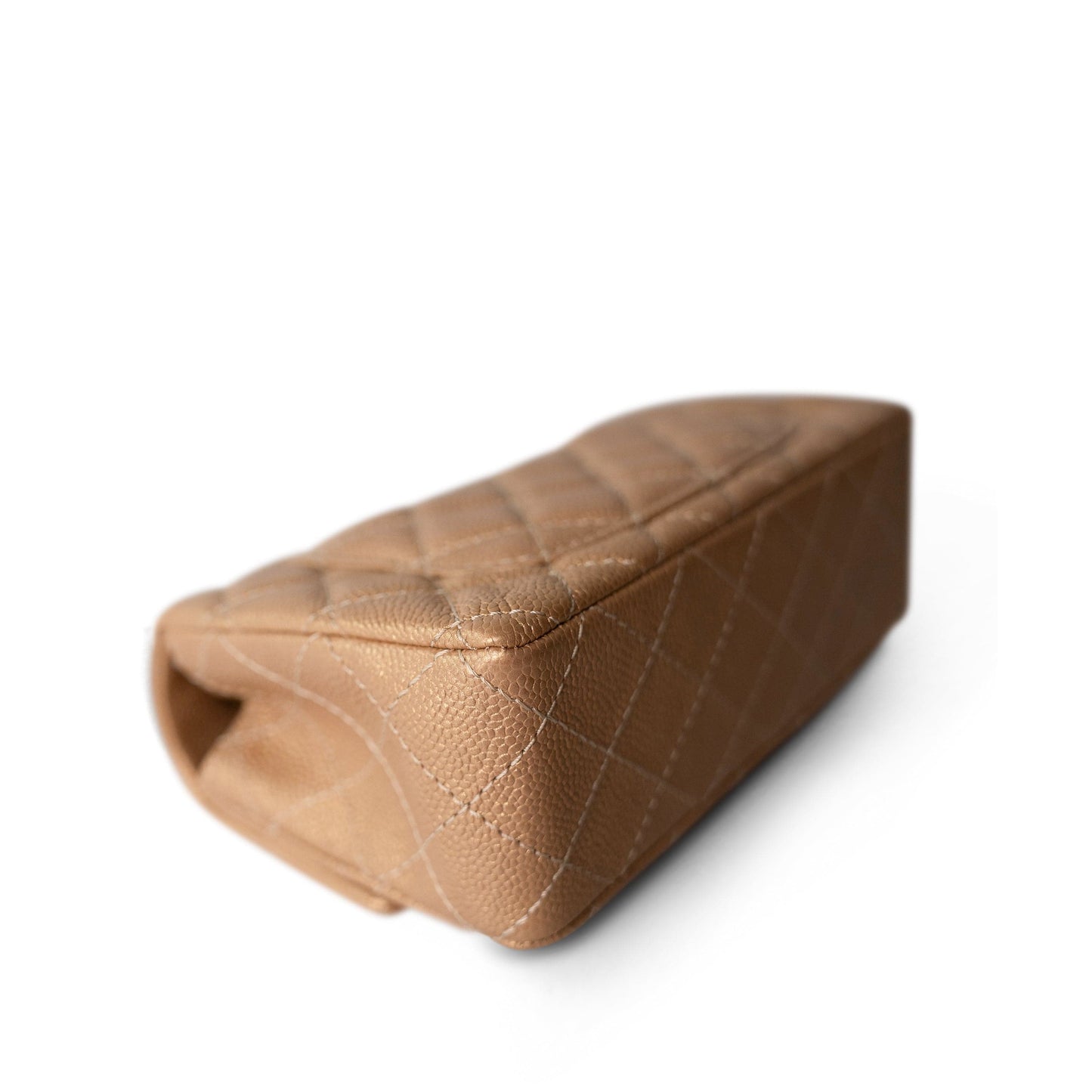 15C Gold Caviar Quilted Mini Rectangular Flap Antique Gold Hardware