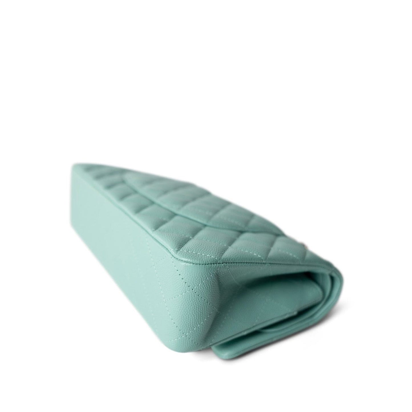 21S Tiffany Green Caviar Quilted Medium Classic Flap LGHW