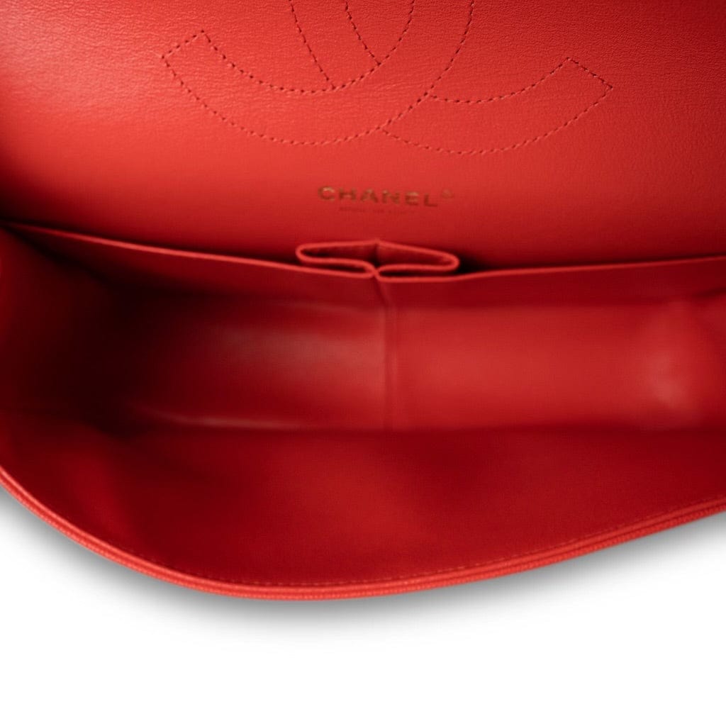 19C Red Caviar Quilted Classic Flap Jumbo LGHW