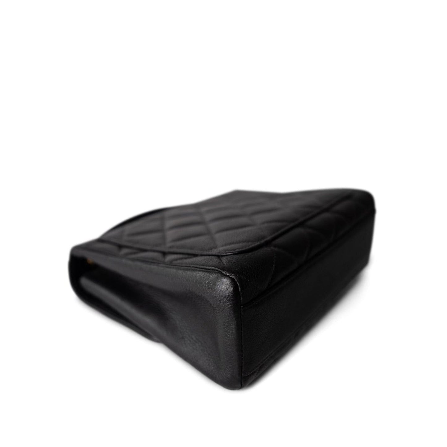 Vintage Black Caviar Quilted Square Flap Gold Hardware