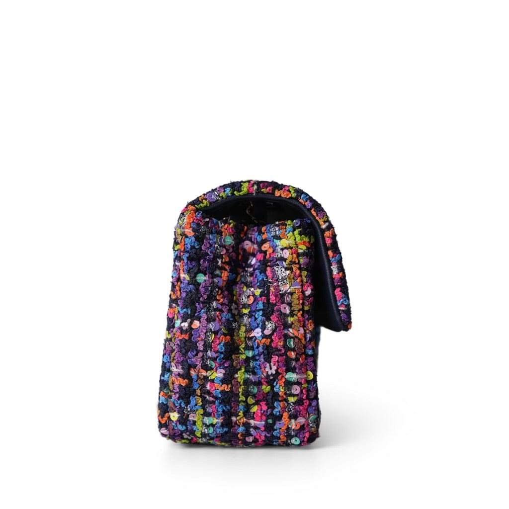 24S Multicolor Sequin Tweed Quilted Rectangular Mini Flap LGHW