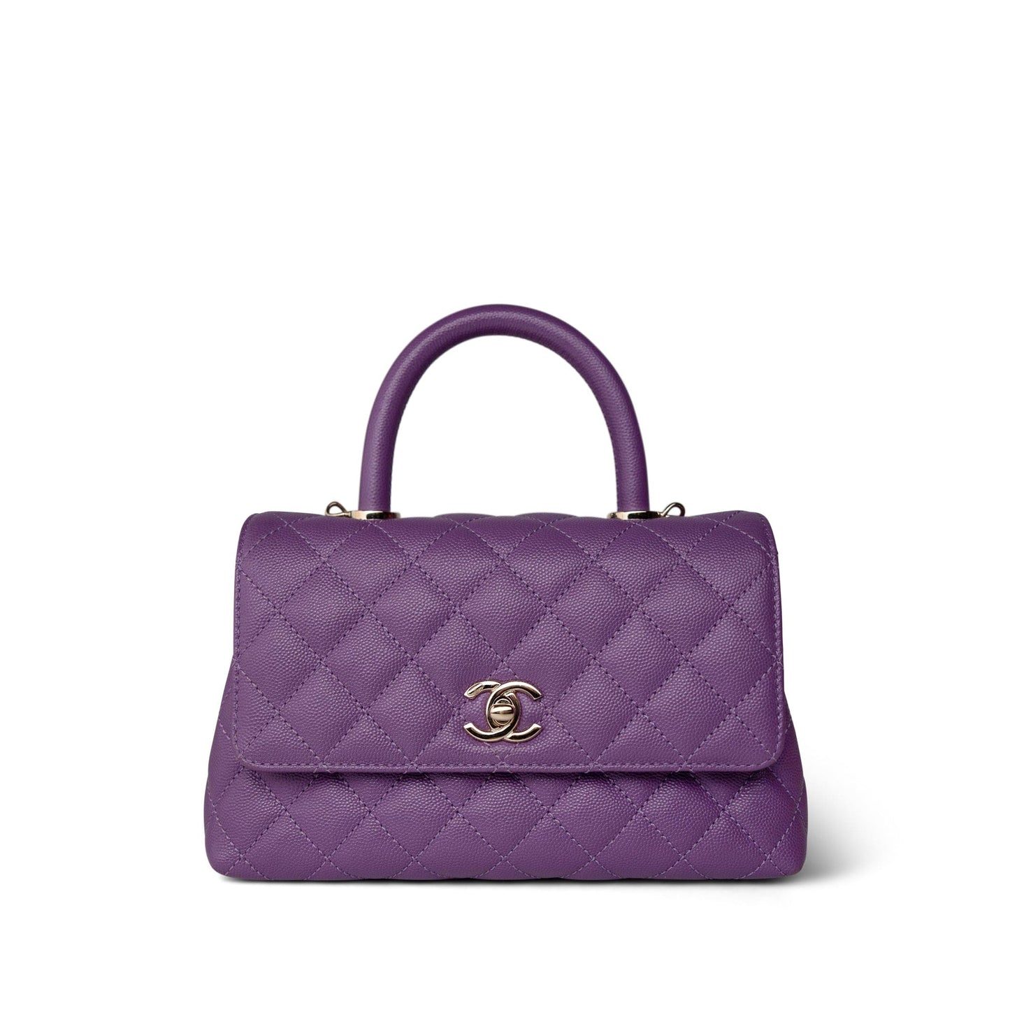 Purple Caviar Quilted Small Coco Handle LGHW