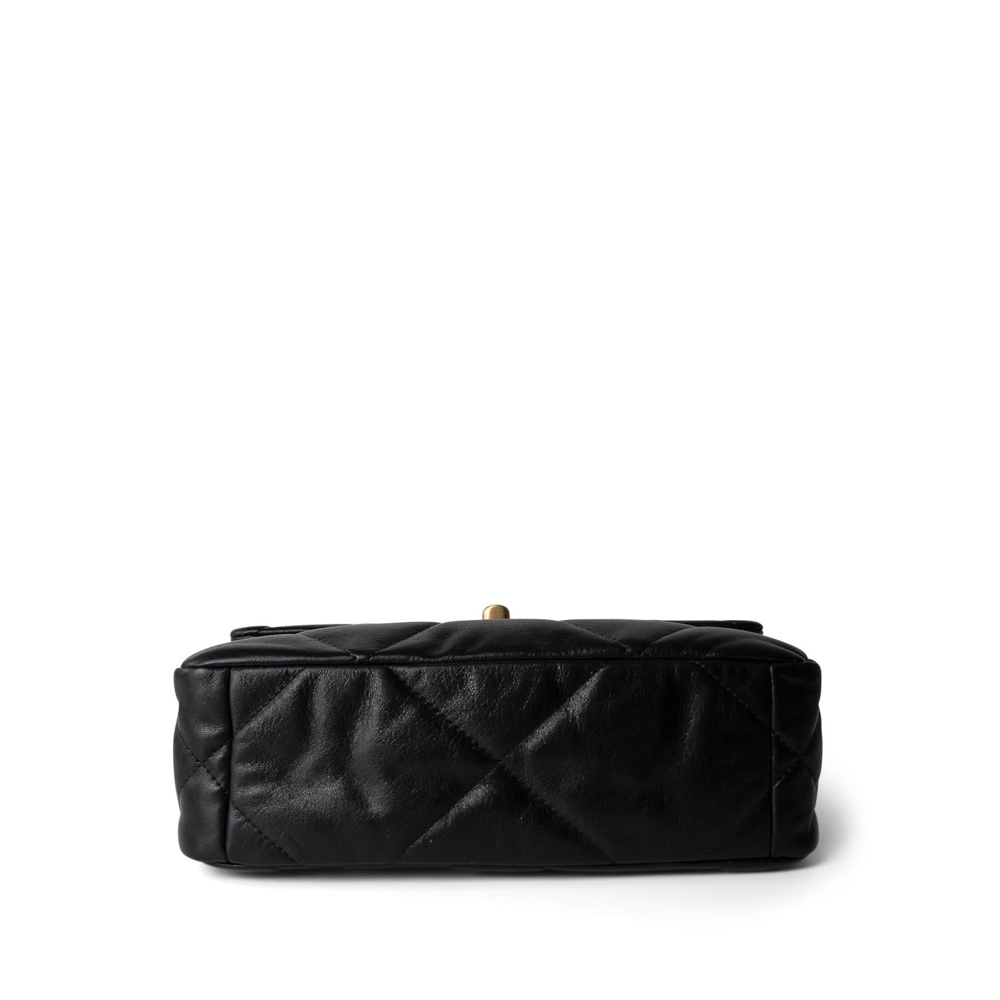 Black Goatskin Quilted 19 Flap Small MHW