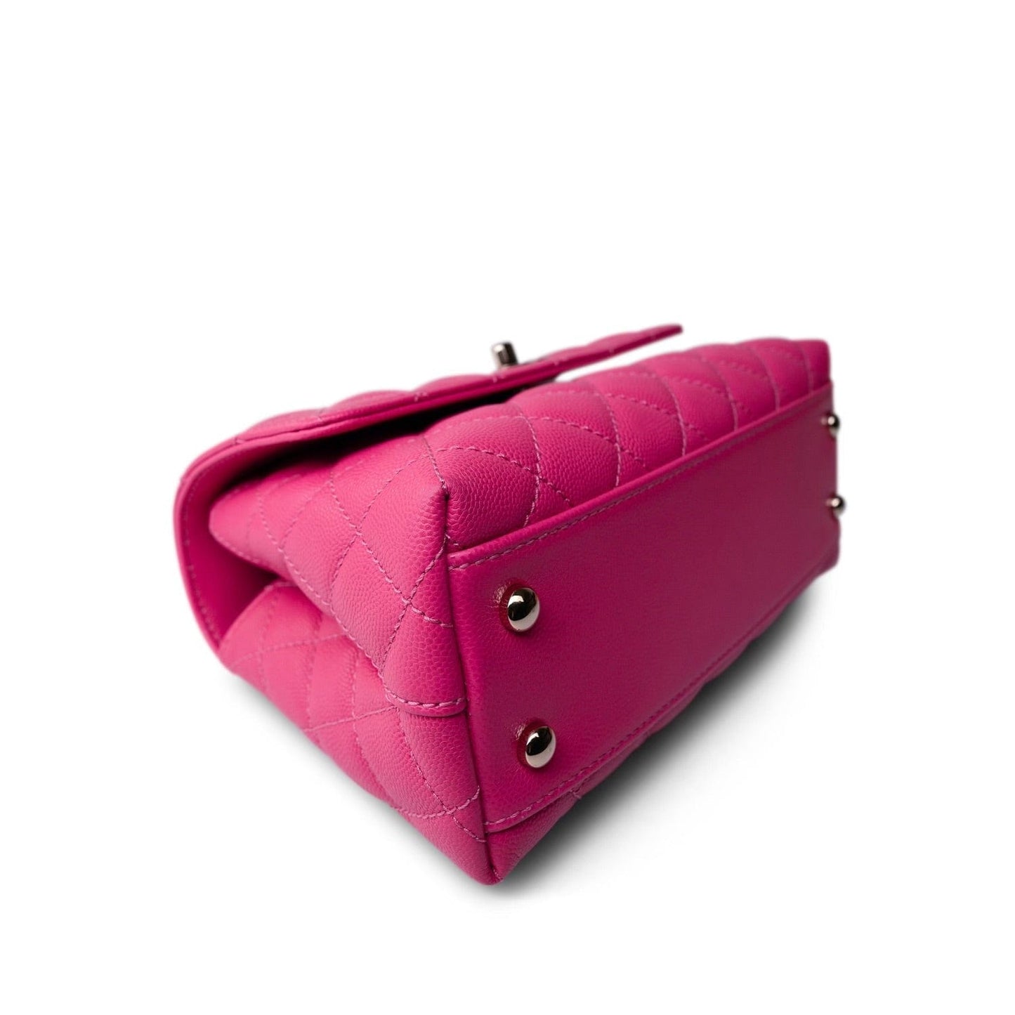 Pink Caviar Quilted Coco Handle Small Light Gold Hardware