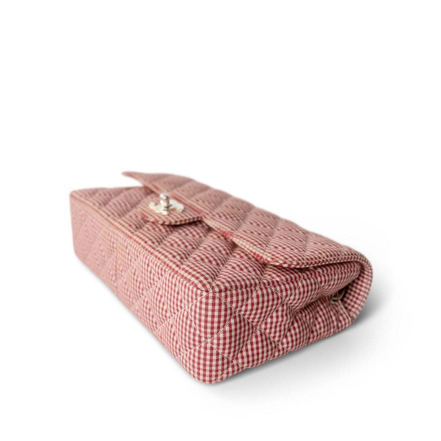 Vintage Gingham Red Medium Single Flap Bag