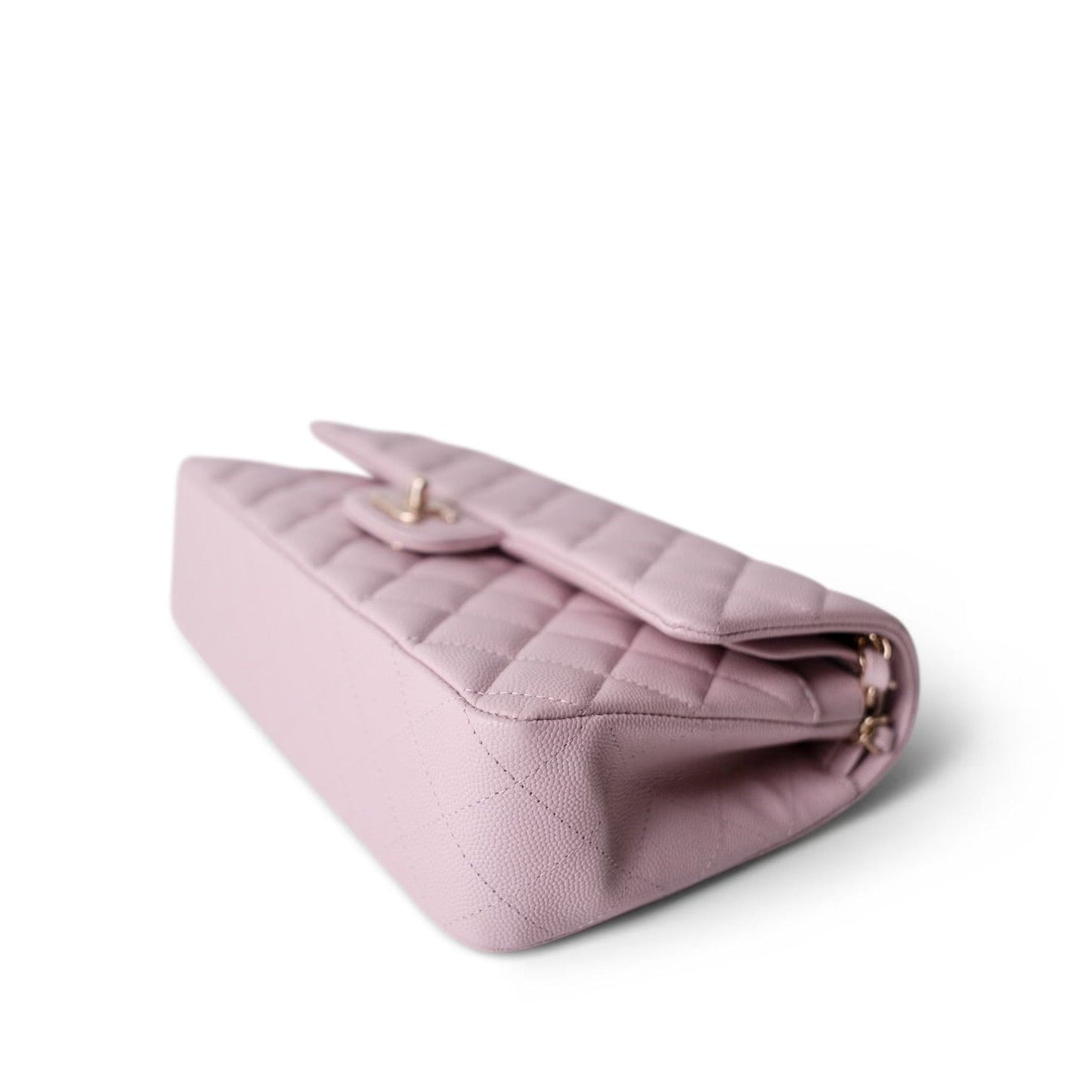 21S Light Pink Caviar Quilted Medium Classic Flap Light Gold Hardware