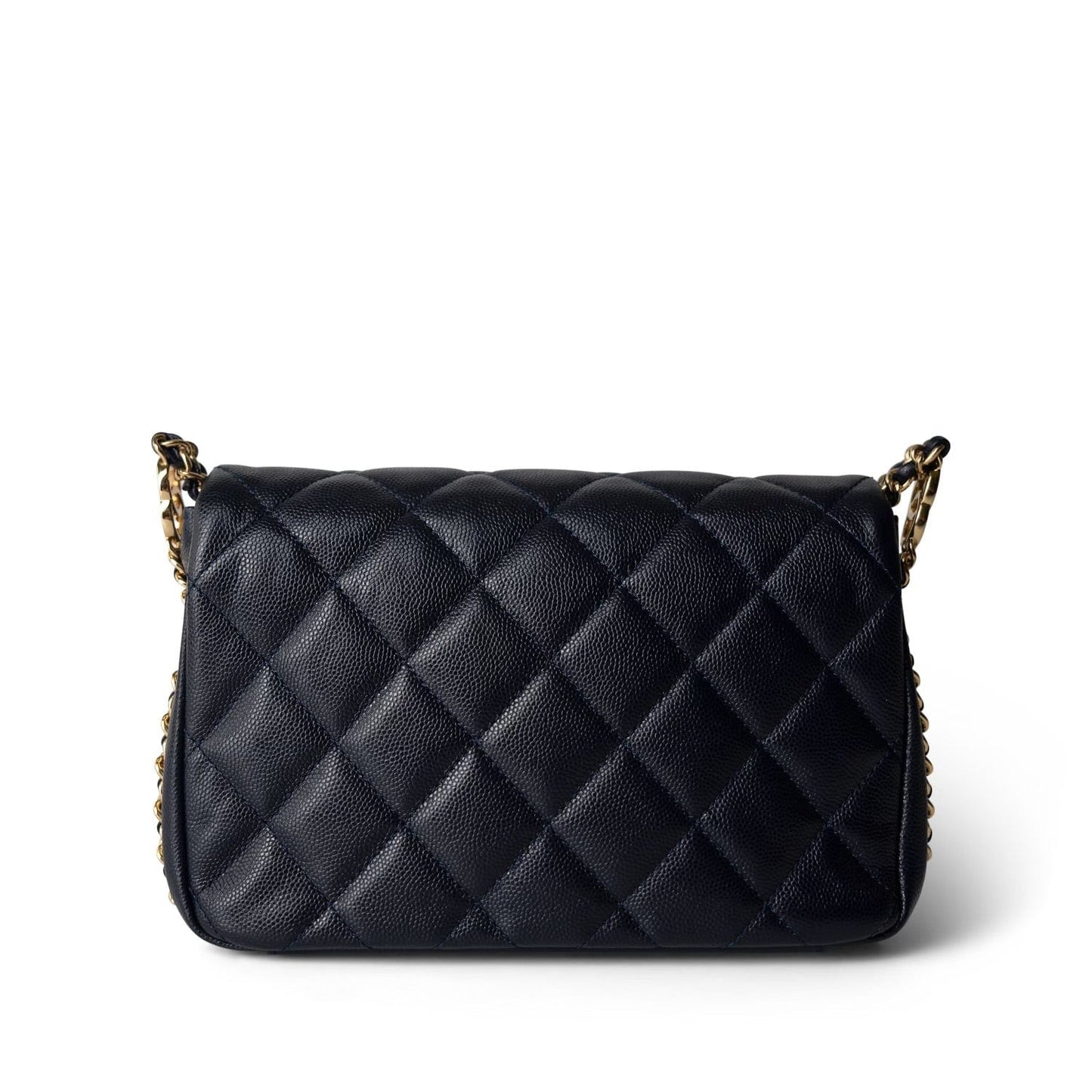 Navy Caviar Quilted CC You Flap Bag Mini GHW