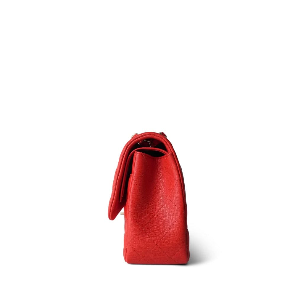 19C Red Caviar Quilted Classic Flap Jumbo LGHW