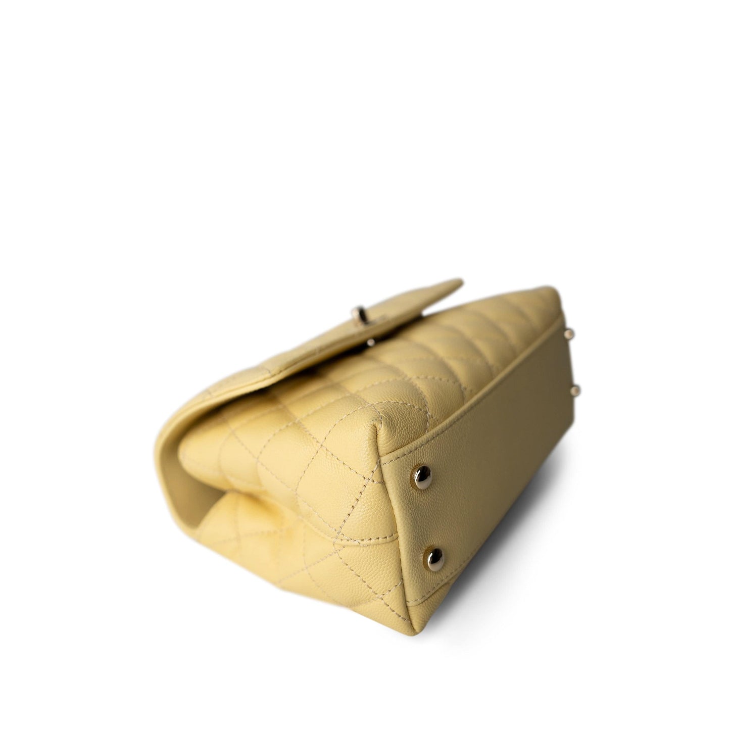 22P Light Yellow Caviar Quilted Coco Handle Small (Old Mini) Light Gold Hardware