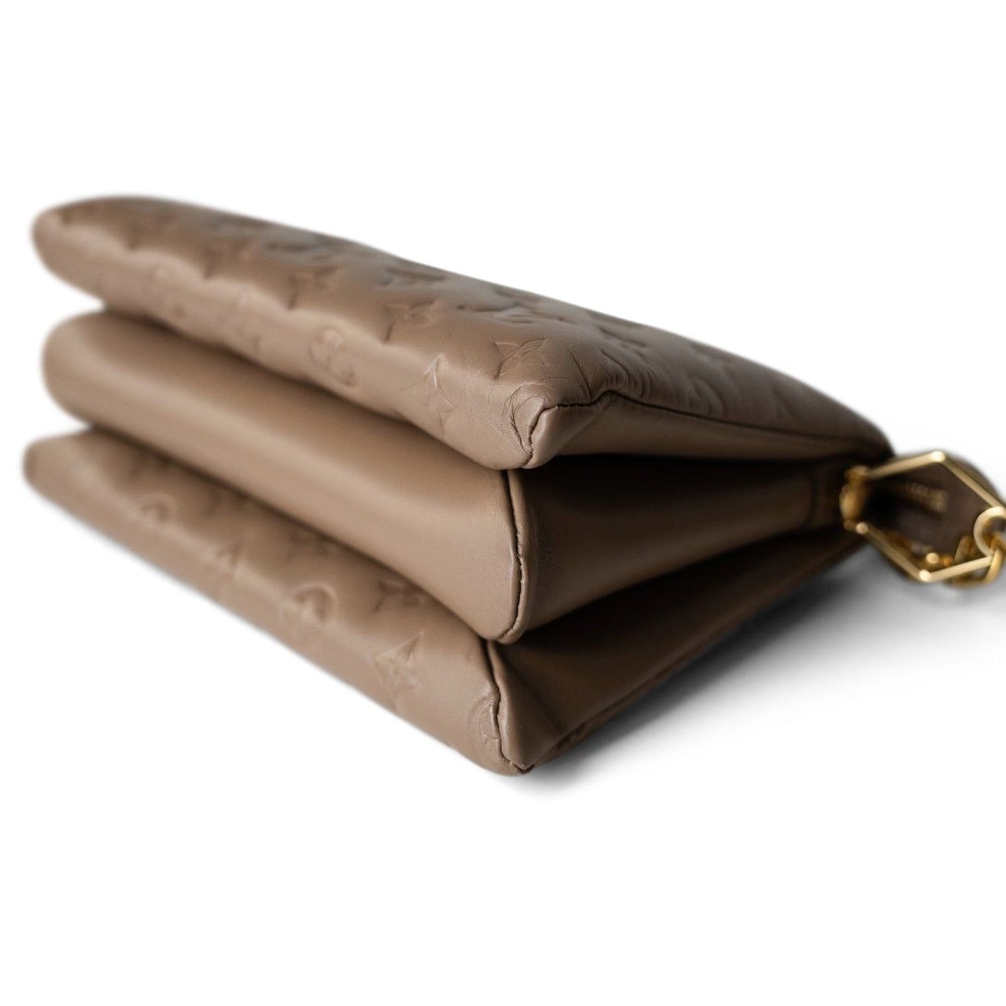 Louis Vuitton Lambskin Embossed Coussin PM Camel