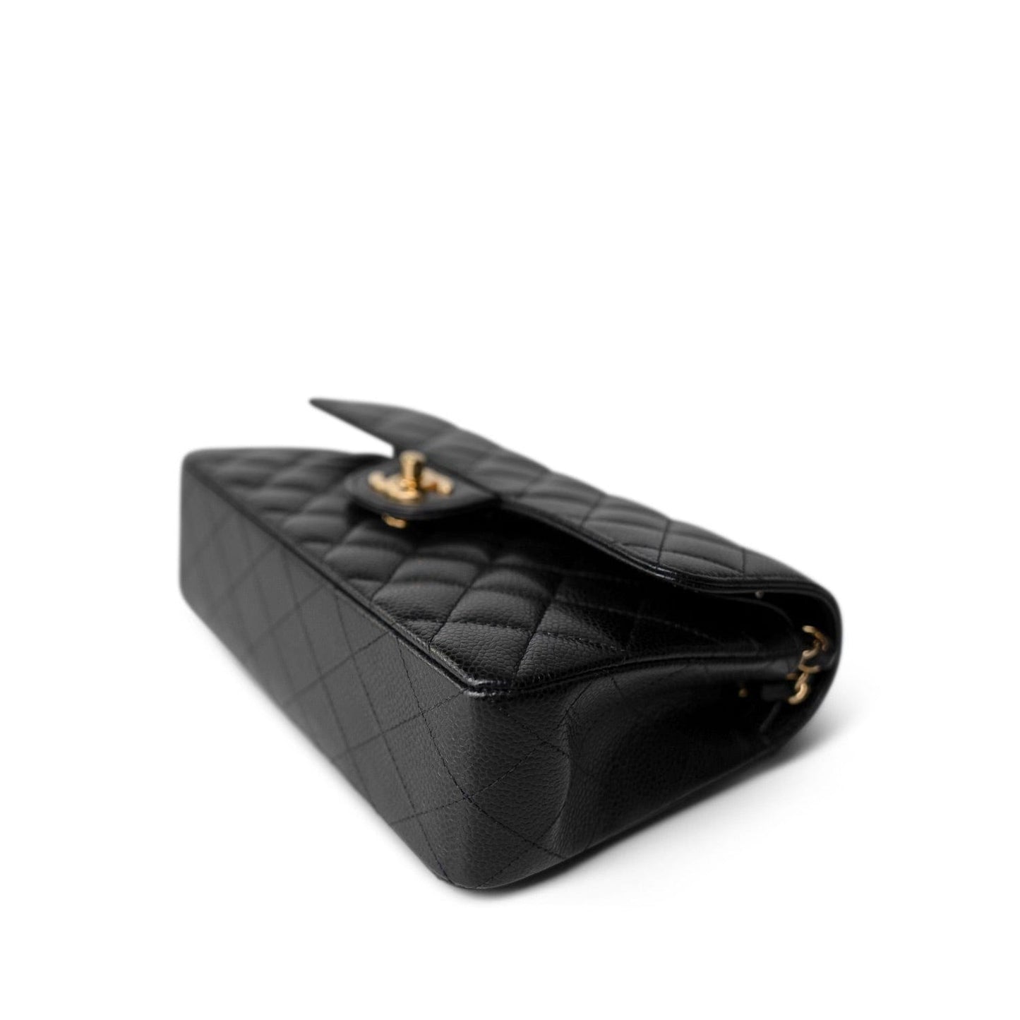 Black Caviar Quilted Classic Flap Small Gold Hardware