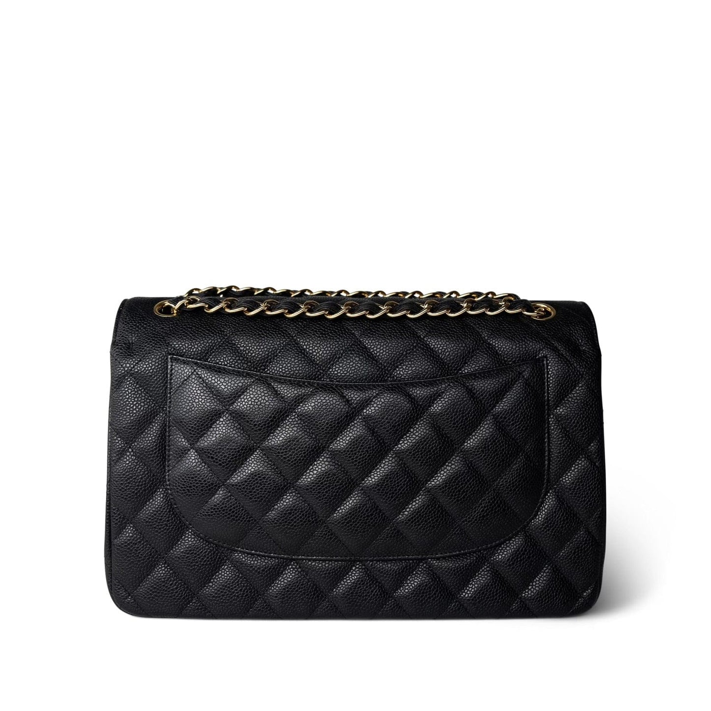 Black Caviar Quilted Jumbo Classic Flap Gold Hardware