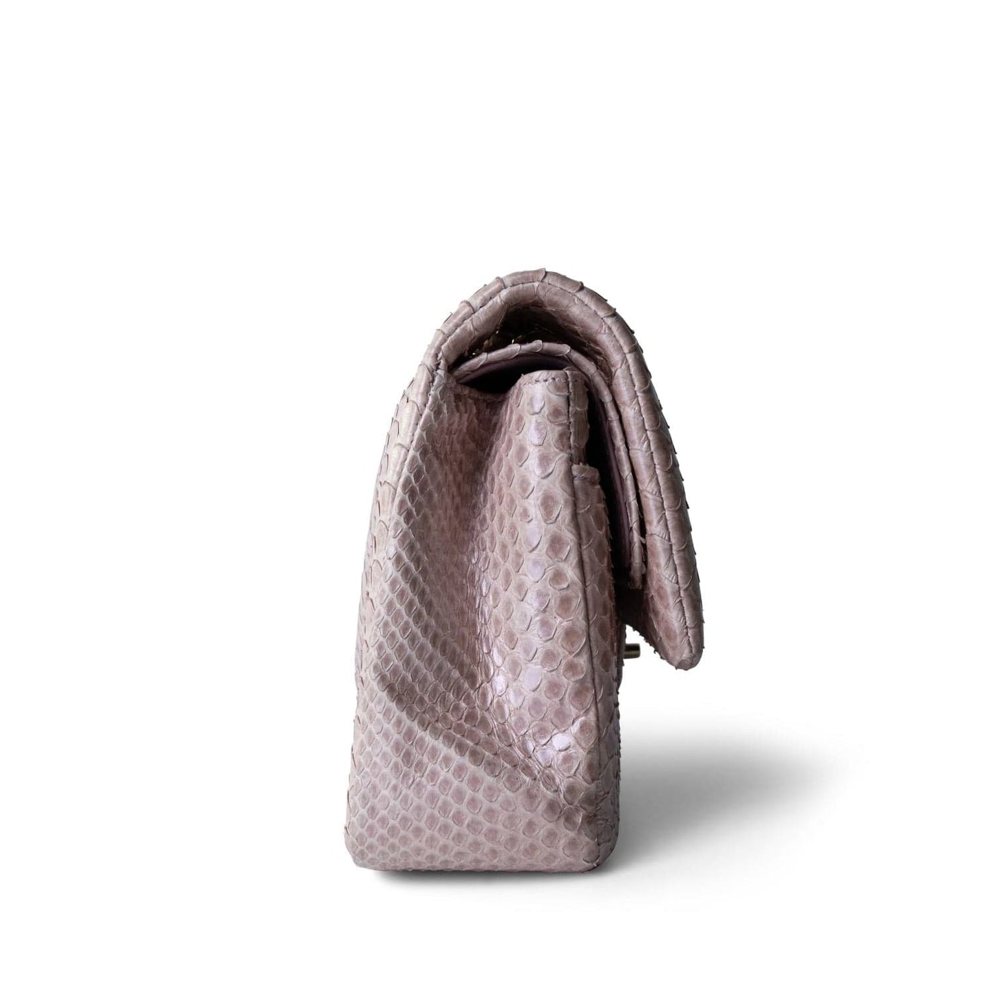 Iridescent Light Pink Python Medium Classic Double Flap LGHW