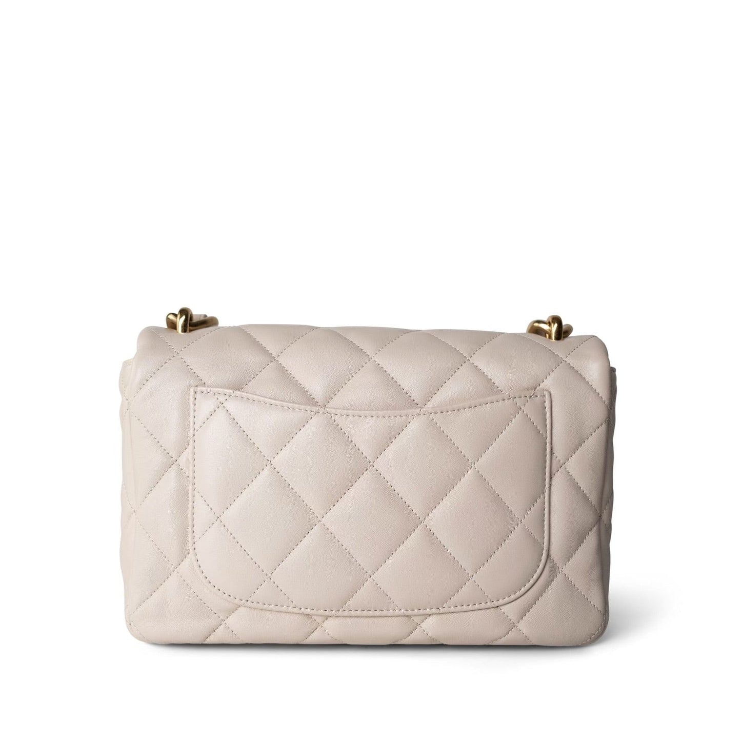 23P Light Beige Lambskin Quilted Funky Town Flap Antique GHW