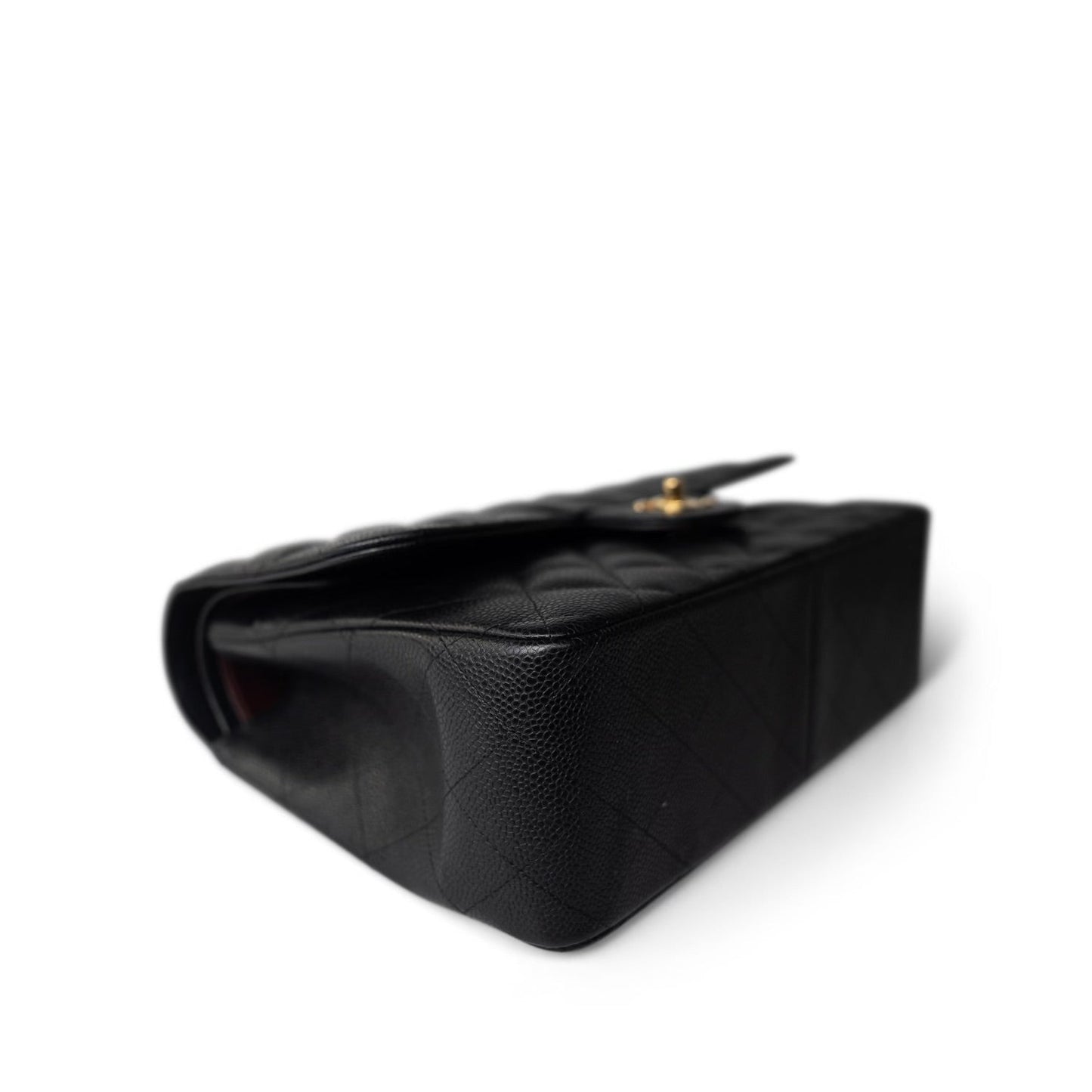 Black Caviar Quilted Jumbo Classic Flap Gold Hardware