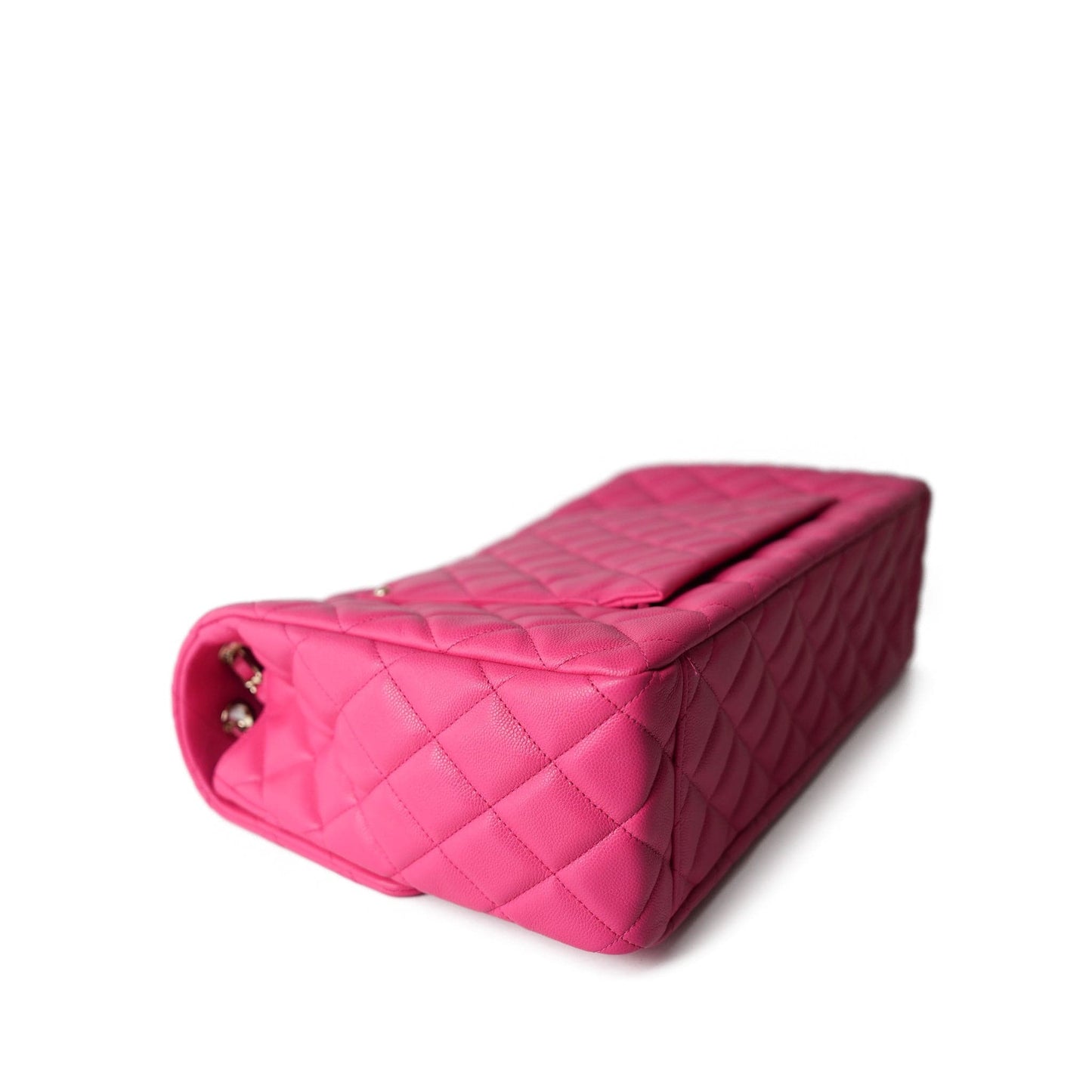 24C Pink Caviar Quilted Maxi Travel Flap Light Gold Hardware