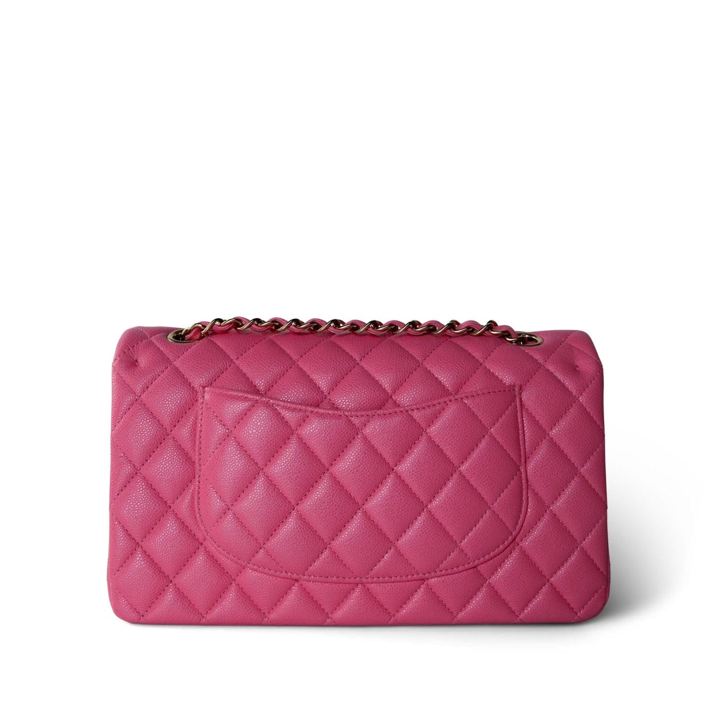 23S Pink Caviar Quilted Classic Flap Medium Light Gold Hardware