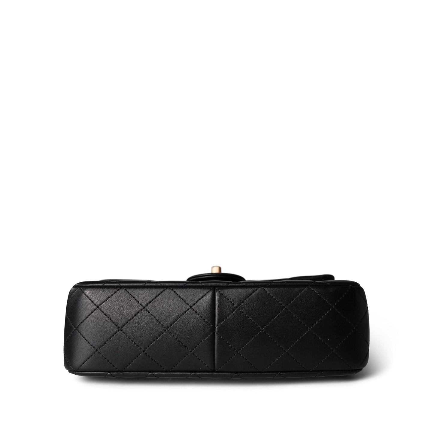 Sweet Camelia Single Flap Black Lambskin Quilted Aged GHW