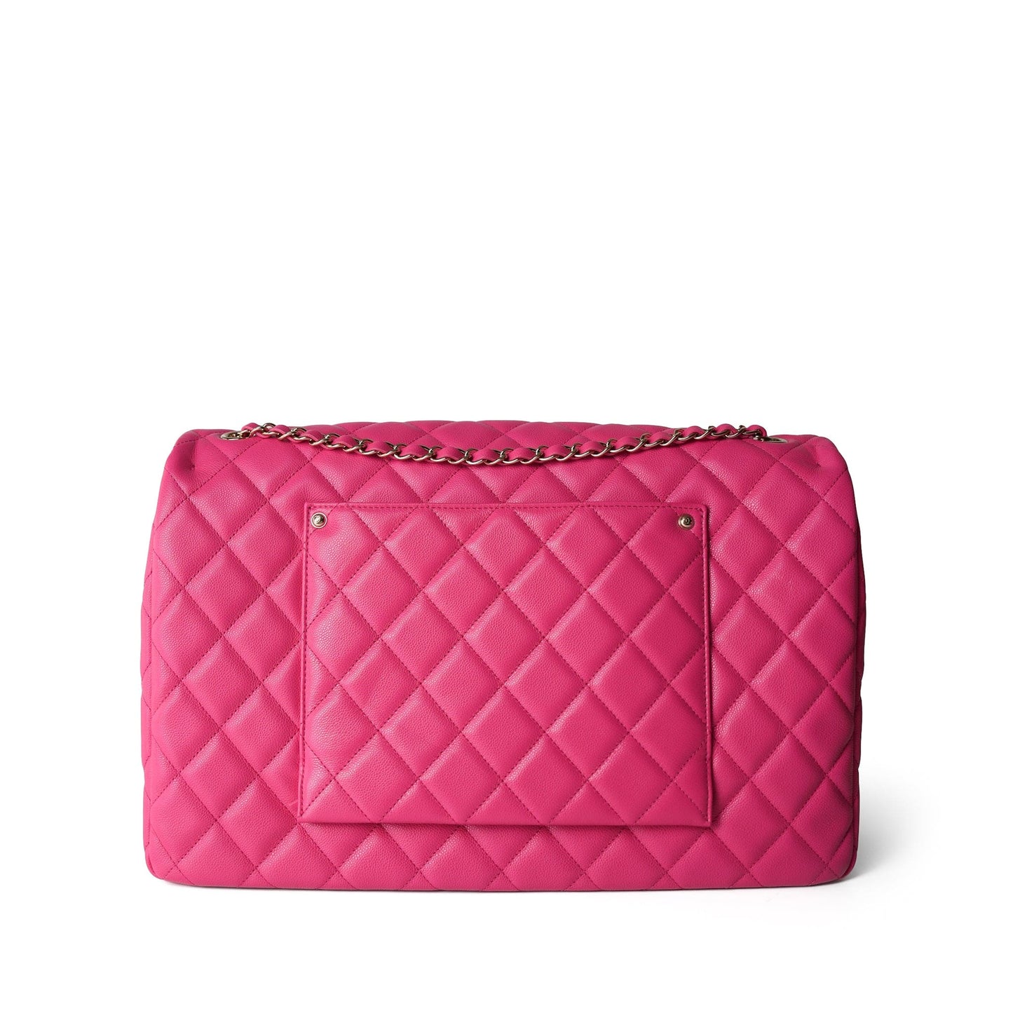 24C Pink Caviar Quilted Maxi Travel Flap Light Gold Hardware