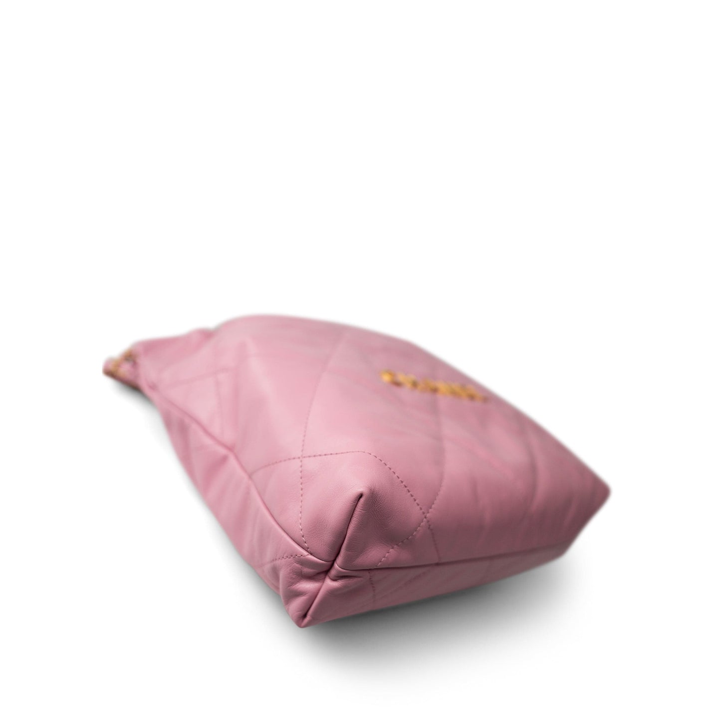 Light Pink Calfskin Quilted 22 Hobo Bag Small