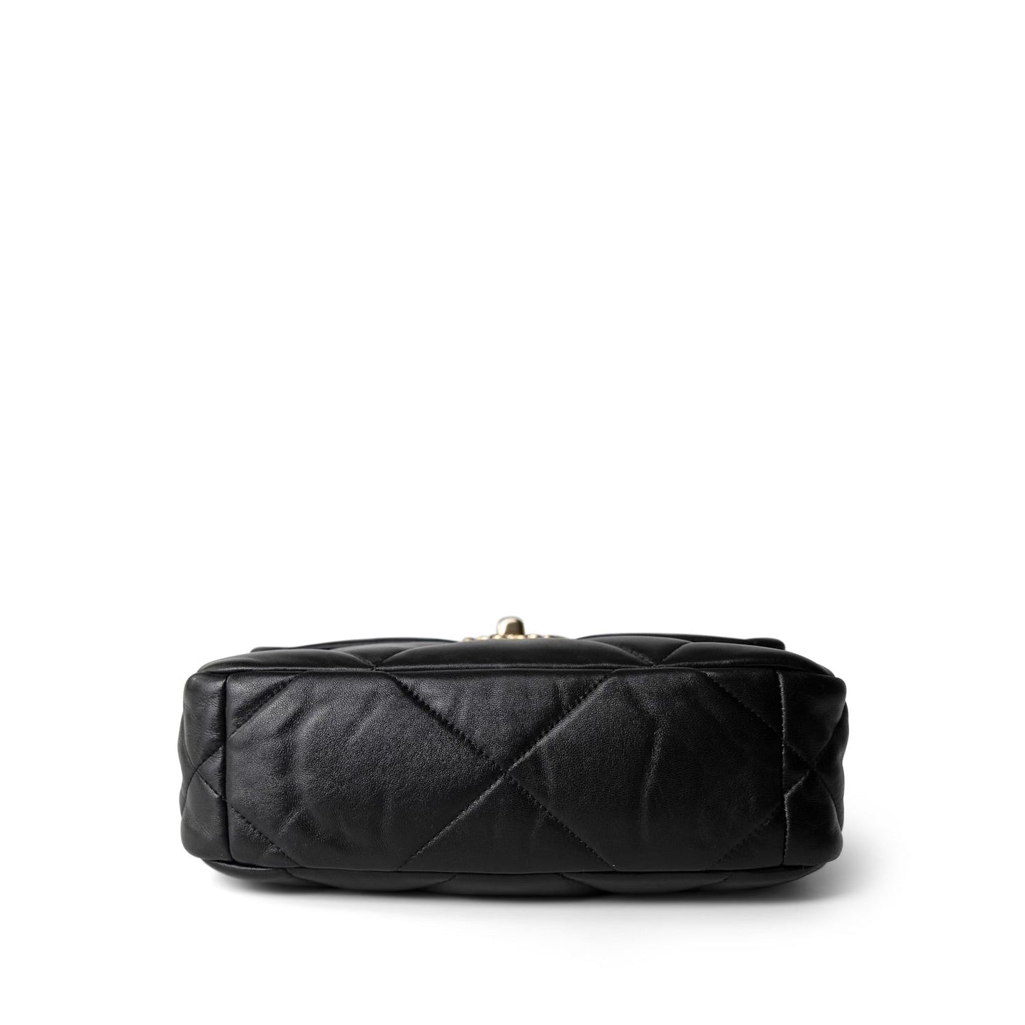 23S Black Lambskin Quilted 19 Flap Small Mixed Hardware